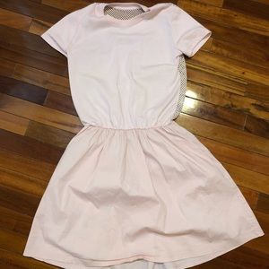 red valentino pale pink mash back dress
